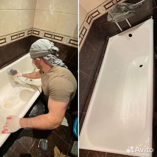 Реставрация ванн литьевым мрамором, жидким акрилом