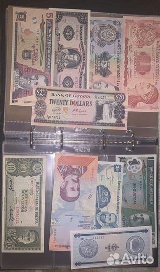 Банкноты стран Америки 10 штук (9 из них UNC)