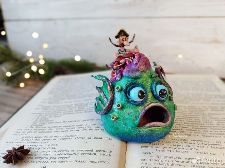 Елочные игрушки Рыба и Мюнхгаузен