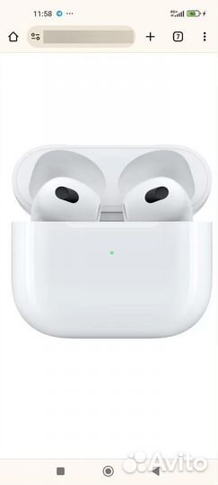 Наушники TWS Apple Airpods 3 белый