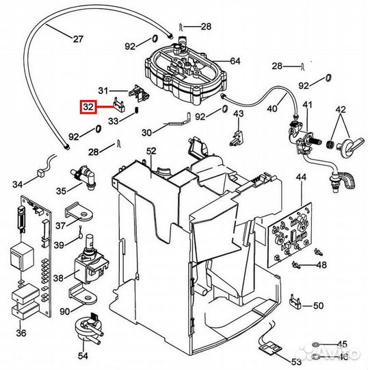 Микропереключатель верхнего поршня Delonghi ecam