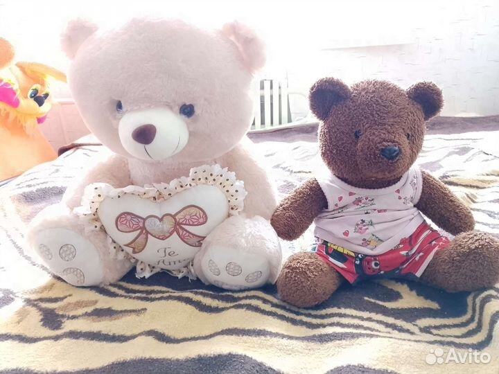 Медведь бу сердцем мягкая игрушка