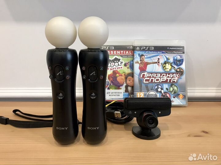 Sony PS Move (2шт) + камера + 2 диска