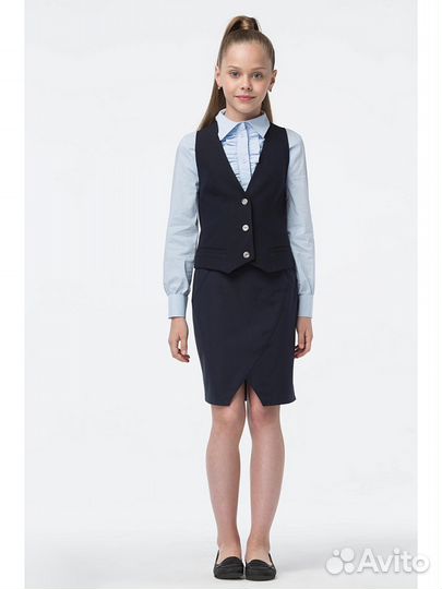 Школьный синий сарафан, юбки и пиджак 146, 152,158