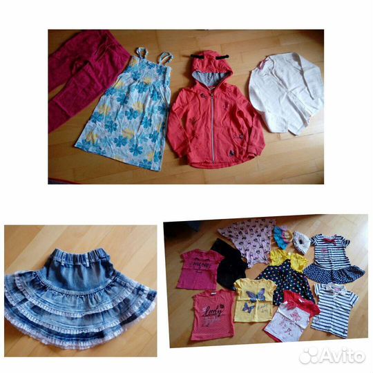 Ветровка, пакет фирменных вещей д/девочки 110-116