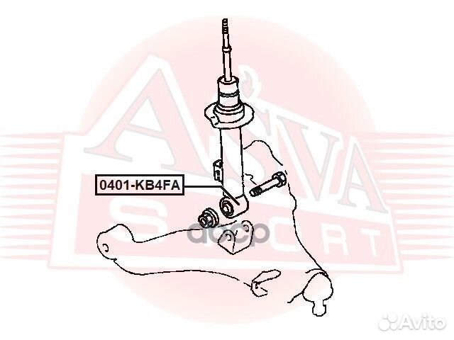 Сайлентблок переднего амортизатора 0401KB4FA asva
