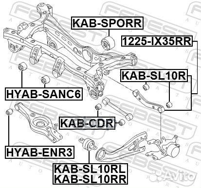 Рычаг hyundai IX35 -13 зад. 1225IX35RR Febest