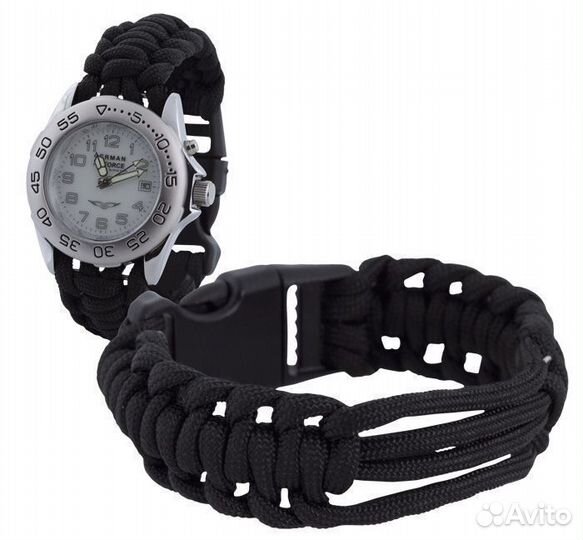 Parachute Cord Watch Strap Black