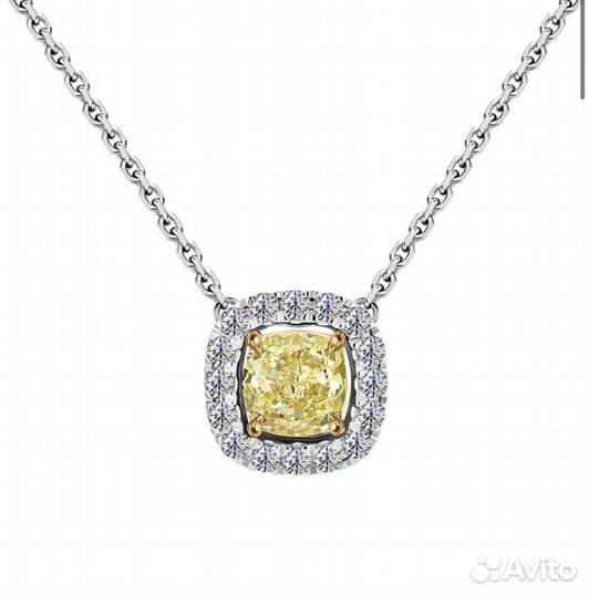 Кулон fancy yellow бриллиант