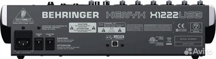 Behringer X1222USB - микшер,4моно,4стер канала FX
