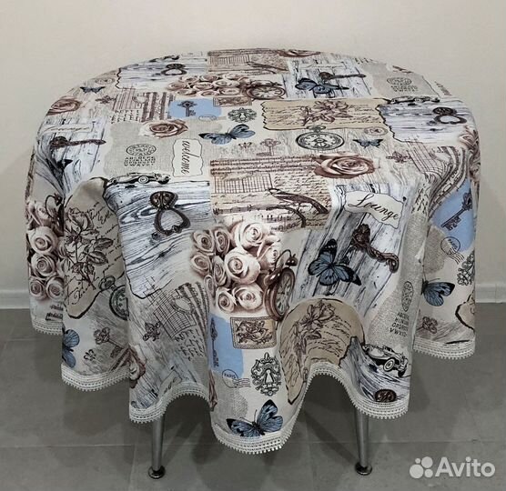 Скатерть круглая 153см, №5-3-1, хлопковая