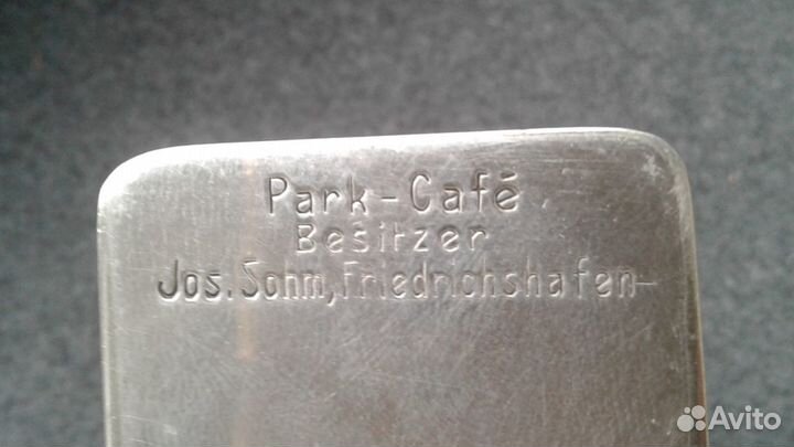 Старинная спичечница E. Hartmann Munchen из кафе