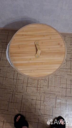 Корзина для белья Бамбуковая круглая