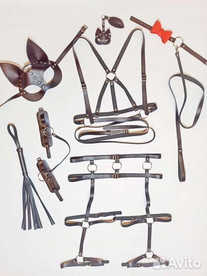 Кожаная портупея, гартеры, натуральная кожа