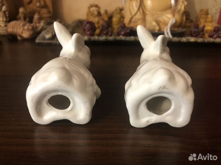 Зайчики - солонка и перечница фарфор