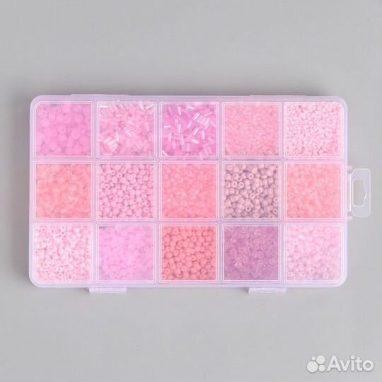 2 шт. Бисер стекло 6/0, 8/0, 12/0 в шкатулке 'Розо