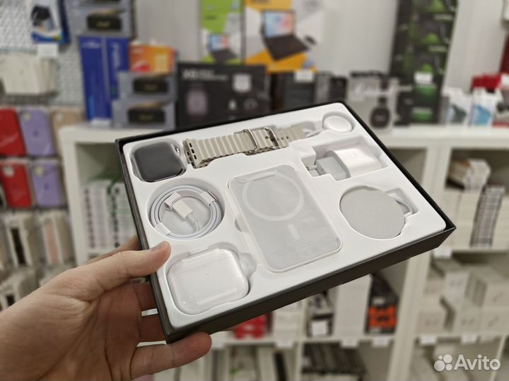 Набор 6в1 AirPods 3+watch 9 silver