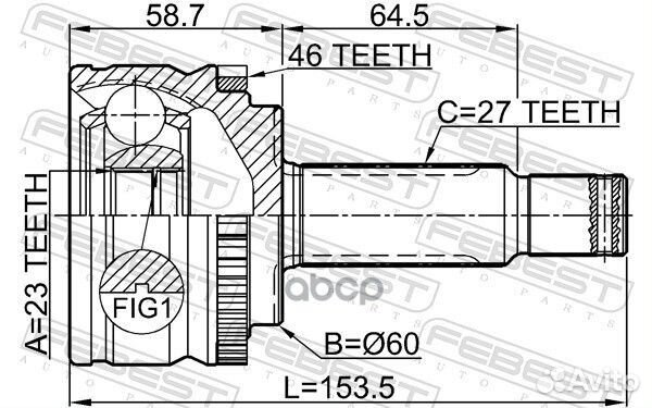 ШРУС наружный 23X60X27 KIA ceed 16 2015-2018 E