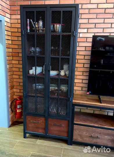 Кухня из дерева в стиле лофт