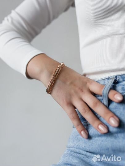 Браслет позолоченный из серебра 925 пробы, р. 18