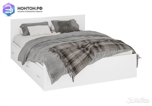 Кровать Ронда с ящиками белое дерево