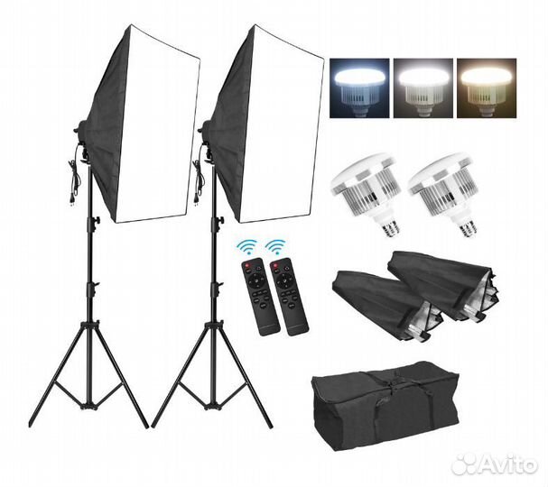 Софтбоксы постоянного света с лампами и сумкой