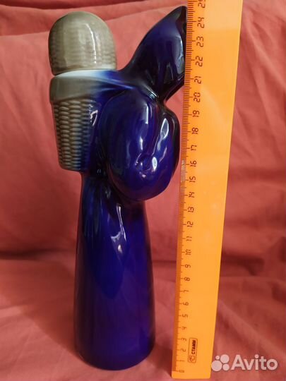 Штоф фарфоровый уникальный Монах. Кобальт