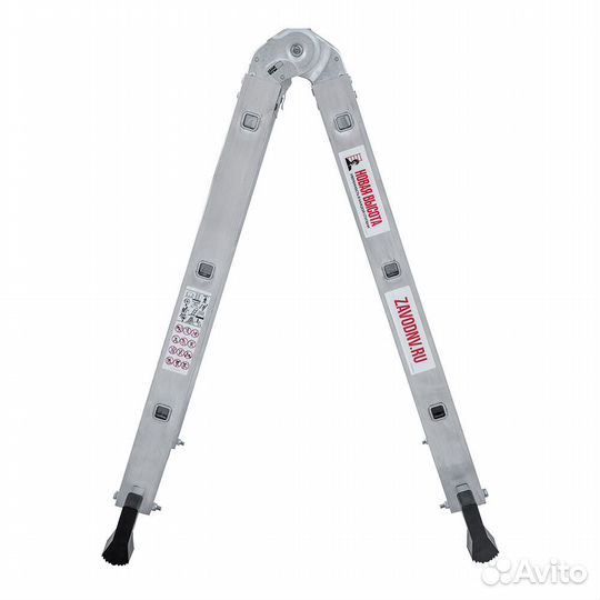 Лестница алюминиевая шарнирная двухсекционная 3 ступени Новая высота бытовая