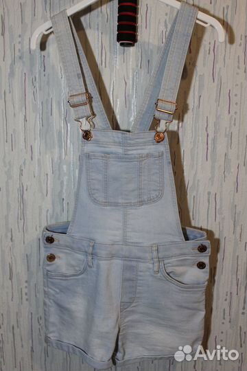 Летний джинсовый комбинезон на девочку 140