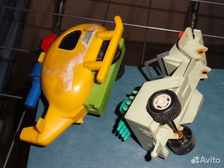 Военная машинка и вертолёт, СССР, 2шт, на запчасти