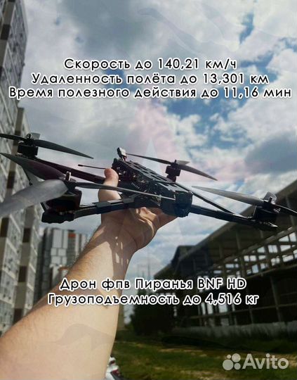 Дpoн fрv piranha 10 дюйм