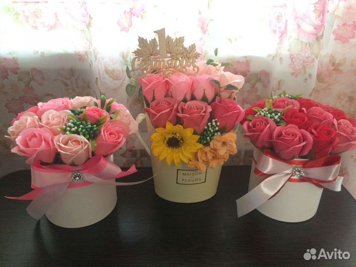 Букет из мыльных роз