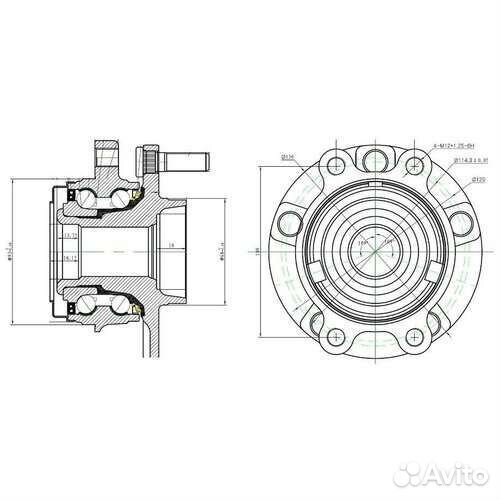 Ступица передняя nissan teana J32(VQ25) TNJ32