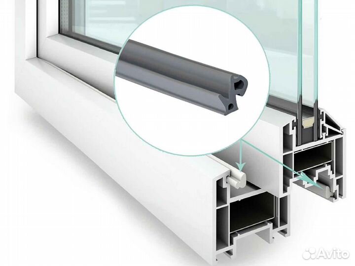 Ремонт окон, уплотнитель дверной RAL3801