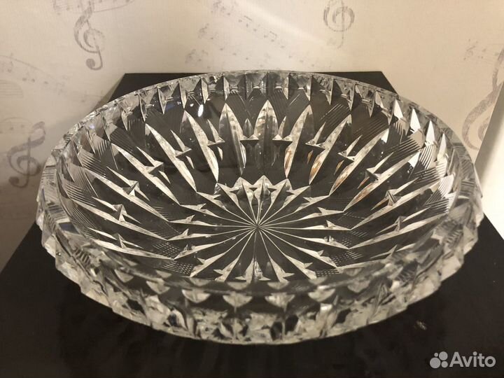 Хрустальная ваза для фруктов, салатник СССР