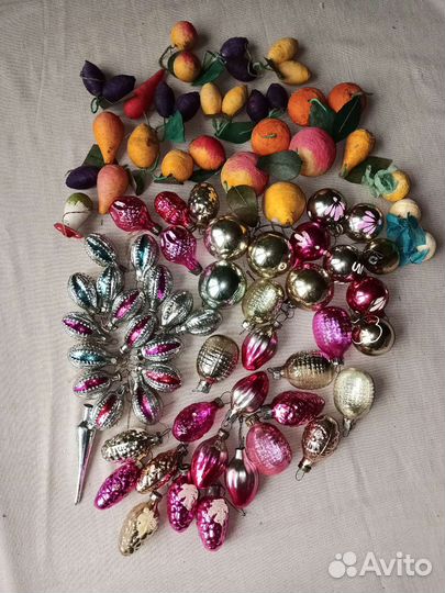 Елочные игрушки СССР ватные