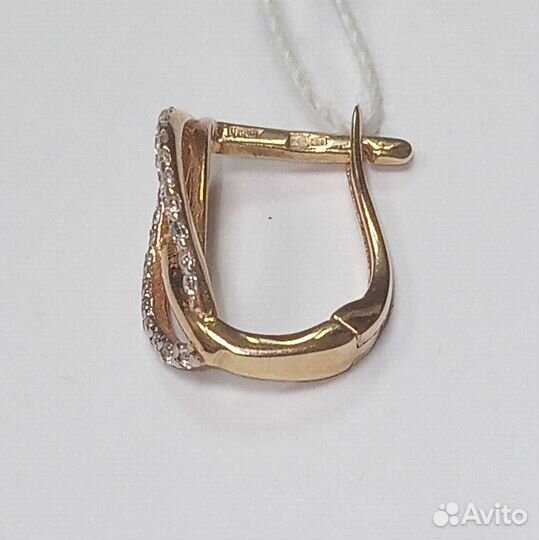 Золотые серьги с фианитами