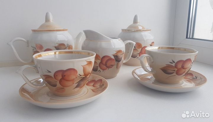 Чайный сервиз Тумазинский завод Фарфор СССР. 7 пр
