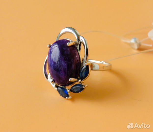 Чароит Серебряное кольцо Серебро 925 Новое