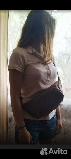 Сумка бананка кожа