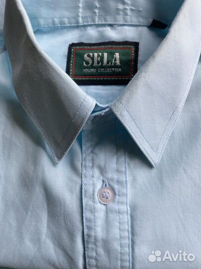 Рубашка для мальчика белая и голубая