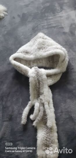 Капюшон с вязаной норки Новый