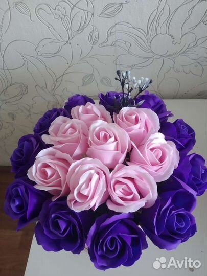 Букет из мыльных роз