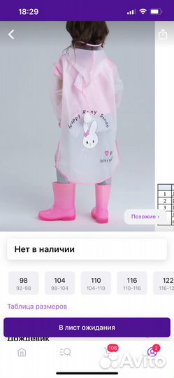 Плащ дождевик детский