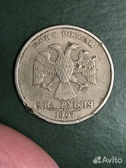 Монета 2 рубля брак