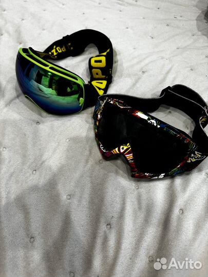 Горнолыжный шлем, очки, брюки