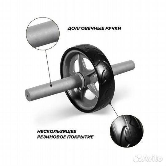 Ролик гимнастический колесо пресса пластик резина