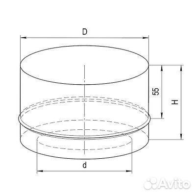 Заглушка ferrum с отверстием (430/0,5мм) Ф110x200