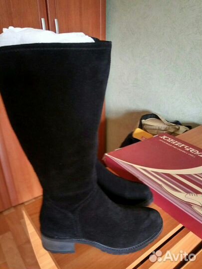 Сапоги зимние замшевые, мех натуральный 40 р