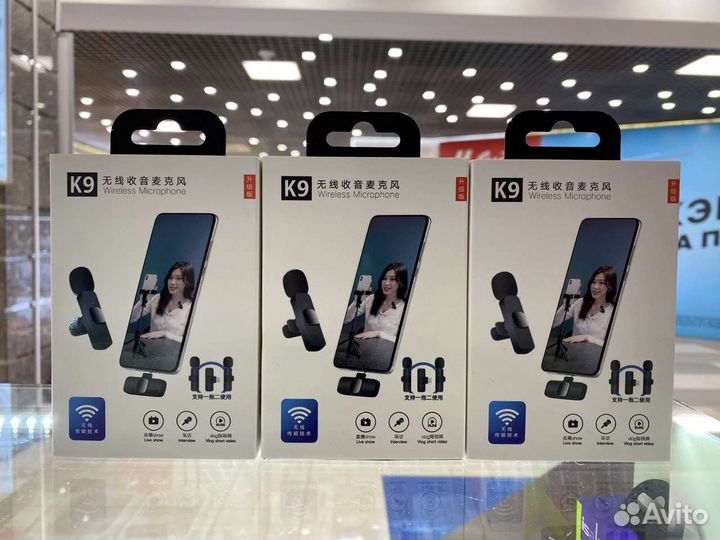 Петличный микрофон 2в1